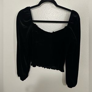 Velvet black crop top